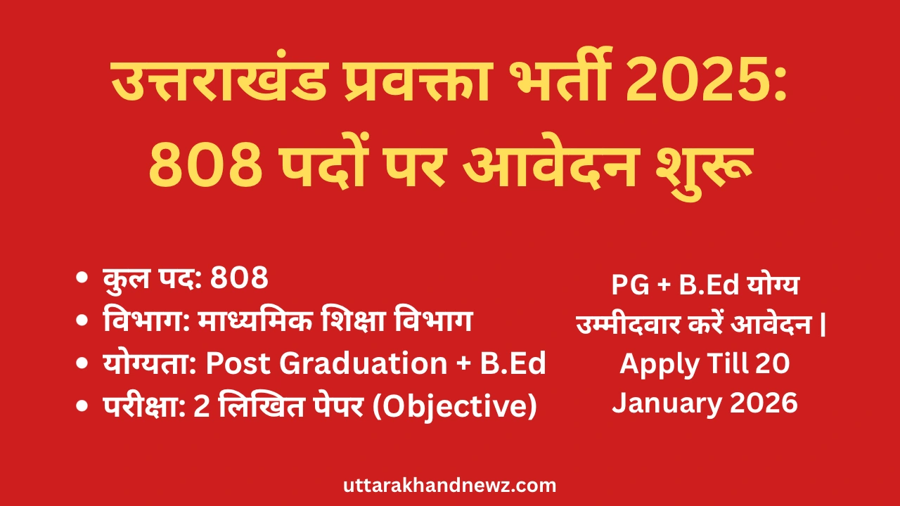 Uttarakhand lecturer vacancy